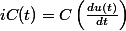 iC(t)=C\left(\frac{du(t)}{dt}\right)